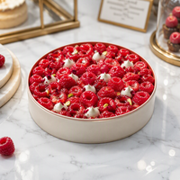 Boîte à gâteau ronde en métal de luxe, de qualité alimentaire, avec logo personnalisé imprimé, pour emballages cadeaux de bonbons, biscuits et gâteaux décoratifs