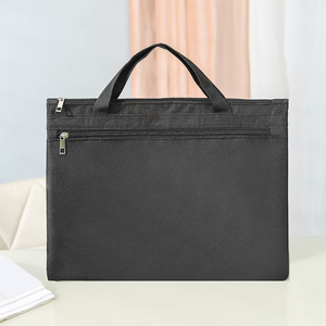 Oxford Cloth Business <b>Briefcase</b> With Zipper Black Waterproof Office Meeting Bag For Men Women - Product Image 1