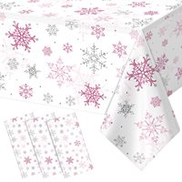 Nappe jetable d'anniversaire fête flocon de neige couverture de table en plastique nappe pour fournitures de fête nappe