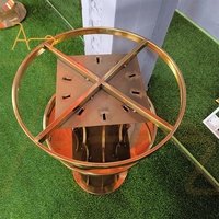 Mobilier événementiel de mariage décoration design de luxe table à gâteau ronde en métal en acier inoxydable tables de mariage en or