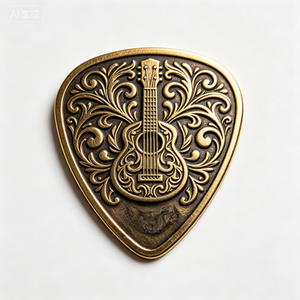 Stainless Steel Guitar Pick Shaped Pendant Necklace CNC Machined Custom Engraved Logo Pattern Jewelry for Music Lovers - Product Image 2