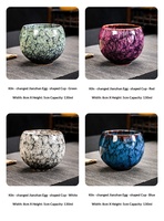 Ensemble de tasses à café expresso vintage de style japonais, en céramique, avec glaçure réactive, petites tasses à thé