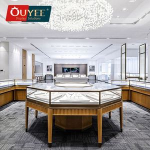 Custom Made Fashion Silver Jewellery <b>Accessories</b> Wooden Wall Glass Cabinet Jewelry Display Case Jewelry Showcases - Product Image 1