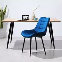 Vente en gros de tissu de haute qualité, chaise de salle à manger moderne en velours coloré avec pieds en métal à dossier haut