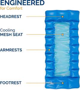 Colchoneta Flotante Inflable de PVC para Piscina con Asiento de Malla Refrigerante y Válvula Hyper-Flate |   Comfort Cloud Water Lounge para Adultos - Product Image 3