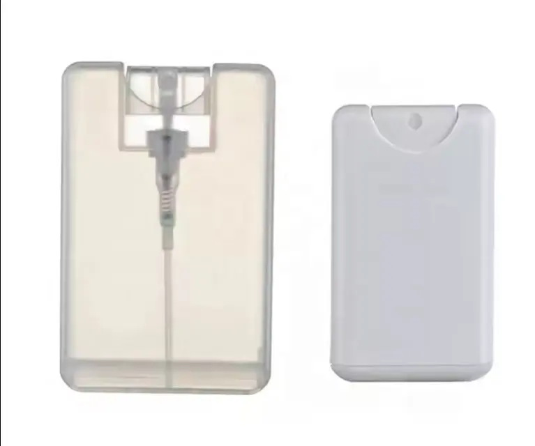 Pulverizador de perfume para cartão de crédito com tampa plana de plástico branco personalizado por atacado 10ml 15ml 20ml
