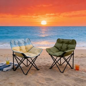 Chaise de <span class=keywords><strong>camping</strong></span> Moon Chair, tissu Oxford haute densité, poches latérales de rangement, pliable pour les articles essentiels - Product Image 1