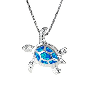 Collar de Aleación de Moda con Colgante de Ópalo Diseño Tortuga Marina, Joyería Hawaiana Ajustable para Clavícula, para Mujeres y Niñas, para Uso Diario - Product Image 1