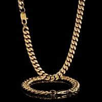 Collier Hip-hop en acier inoxydable avec fermoir en forme de jour, collier cubain poli et crypté, bracelet pour homme, accessoire