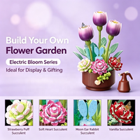 Set de Construcción de Flores que Florecen con Control Remoto, Novedad de Escritorio para Importadores de Regalos, Gama Educativa para Venta Minorista Global