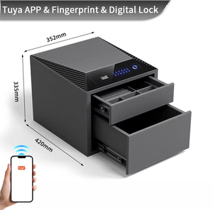 Caja Fuerte de Seguridad CEQSAFE con Cerradura Inteligente WIFI y Huella Dactilar, Enrollador de Relojes, Cajón de Almacenamiento de Joyas de Cuero Personalizado de Doble Capa - Product Image 3