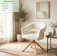 Fauteuil pivotant de luxe en tissu bouclé, style nordique, pour hôtel, chambre, café, rotation à 360 degrés, fabrication directe d'usine OEM ODM