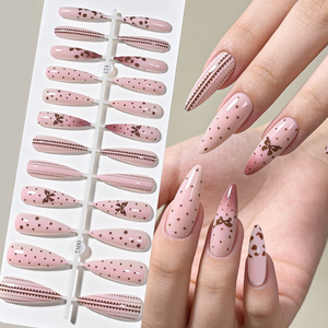 120 piezas de puntas de uñas de gel suave tipo stiletto cortas y lindas, puntas de extensión de uñas de cobertura completa con estampado de leopardo, uñas postizas francesas para salón. - Product Image 4