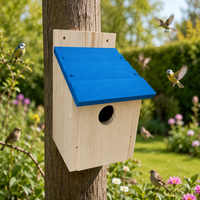 Nichoir personnalisable en bois de pin écologique avec toit étanche, mangeoire/cage murale pour oiseaux et perroquets, idéal pour l'extérieur et le jardin