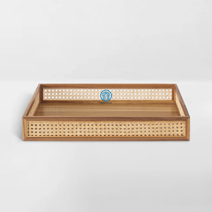 ตะกร้าหวายไม้สานทรงสี่เหลี่ยมผืนผ้าสำหรับเสิร์ฟกาแฟในร้านอาหารของโรงแรมตะกร้าหวายแบบโบราณมีเอกลักษณ์ - Product Image 4