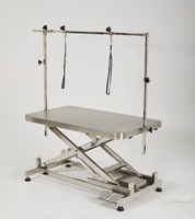 Table de toilettage pour animaux de compagnie YM-D009 entièrement en acier inoxydable, réglable, avec élévateur électrique, sûre, facile à utiliser, pratique, anti-rayures, faible bruit