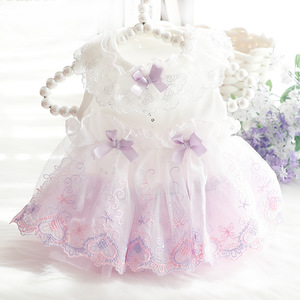 Dog Princess Dress Summer Spring Thin Embroidered Polyester Cute Skirt Pet Clothes <b>Small</b> Dog <b>Teddy</b> Outfit - Product Image 1