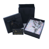 Kotak Hadiah Kemasan Kertas Rigid Hitam Elegan Laminasi Matt Embossing Kustom Grosir Harga Murah