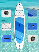 Planche de paddle gonflable, allongée et élargie, planche de surf brossée, certification CE, possibilité d'ajouter un LOGO, polyvalente
