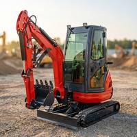Mini Excavator Hidrolik Crawler Digger Langsung dari Pabrik dengan Track Karet untuk Pekerjaan Pertanian, Kebun, Konstruksi, dan Lanskap