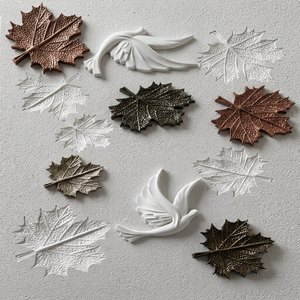 Panel de Pared con Relieve de Hojas y Palomas Talladas en Piedra 3D, Arte Contemporáneo Moderno <span class=keywords><strong>para</strong></span> Exteriores con Diseño Duradero <span class=keywords><strong>para</strong></span> Comedor y Montaje en Pared - Product Image 1