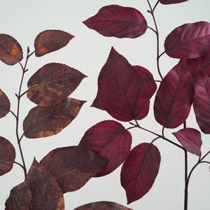 Di alta qualità autentico tocco in lattice foglia di betulla steli artificiali autunno arancio foglie rosse decorazione per la casa di nozze - Product Image 4