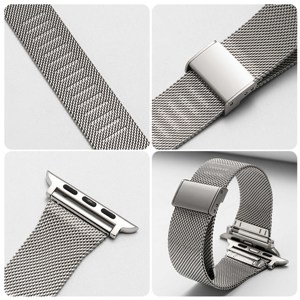 <span class=keywords><strong>Correa</strong></span> de Metal de acero inoxidable para <span class=keywords><strong>Apple</strong></span> <span class=keywords><strong>Watch</strong></span>, repuesto de malla metálica Milanese Loop, negro, plateado, dorado, <span class=keywords><strong>rosa</strong></span> y dorado - Product Image 5