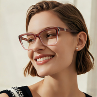 MS 92618 Lunettes anti-lumière bleue à monture carrée unique pour femmes, branches incrustées de diamants, design léger