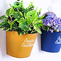 Jardinière murale demi-ronde en métal antirouille, pot de fleurs suspendu, peut être fixé au mur