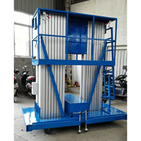 Plateforme de travail élévatrice mobile portable à double colonne hydraulique en aluminium pour usine et bâtiment, très demandée