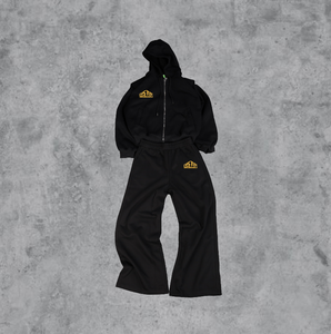 Ensemble de survêtement en molleton lourd en laine avec logo personnalisé, collection automne, imprimé délavé, sweat-shirt à capuche brodé - Product Image 2