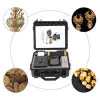 Détecteur de métaux 3D Treasure Hunter longue portée pour la recherche d'or, d'argent, de pierres précieuses et de diamants avec écran LCD noir/jaune