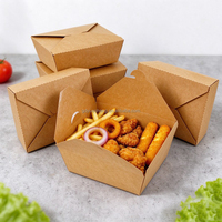Boîtes Kraft à couvercle rabattable, 6 tailles, fabrication propre, commande personnalisée, demande de renseignements bienvenue, vente en gros directe, emballage alimentaire de qualité supérieure