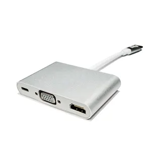 Penjualan Langsung TYPE-C USB Ke HDMI + VGA + PD Adaptor 3.1 Tipe C Ke 4K Hdmi + 1080P Vga untuk Mac Book