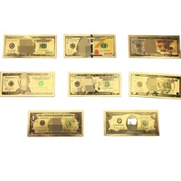 Réplique de billet de banque en feuille d'or pur, Dollar américain et Euro, impression couleur recto-verso, souvenir de collection en PET pour cadeau et collection