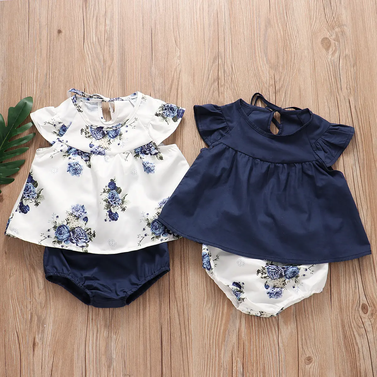 Newborn Infant Toddler Baby Girl Floral Tops Dress + Short Pants Summer Clothes