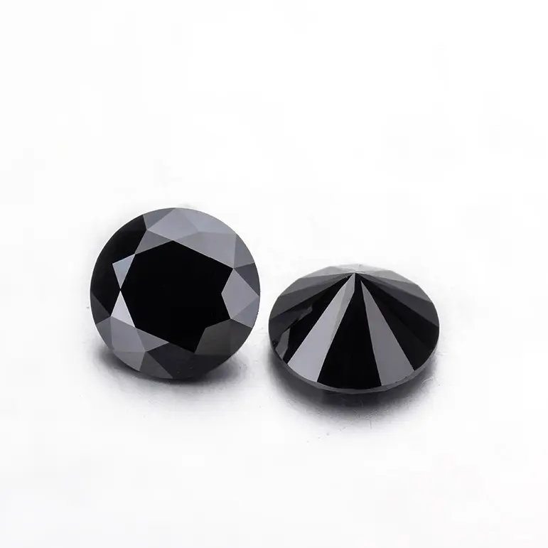 Diamante sintético de moissanita, piedra de Color negro, 6,5mm, 1,0 quilates, forma redonda, VVS, Color claro, precio de fábrica