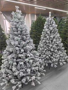 Albero di Natale Artificiale Floccato con Luci LED Bianco Caldo, Effetto Neve, per Interni, Decorazione Natalizia per Casa e Soggiorno - Product Image 4