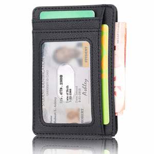 กระเป๋าสตางค์หนังบล็อกสัญญาณ RFID สำหรับใส่บัตรเครดิต ดีไซน์บางเฉียบ ใส่กระเป๋าหน้าได้ เหมาะสำหรับผู้ชายและผู้หญิง - Product Image 3
