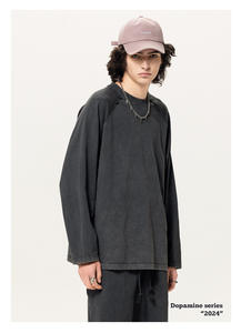 Venta al por mayor personalizado Vintage Camiseta de manga larga de algodón pesado de gran tamaño Unisex lavado para Look 100% algodón para cómodo Vint - Product Image 2