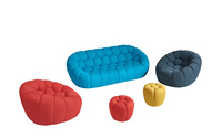 Meubles de salon de luxe, canapés en tissu velours 3 places, ensemble de canapés Roche Bobois Bubble Chesterfield