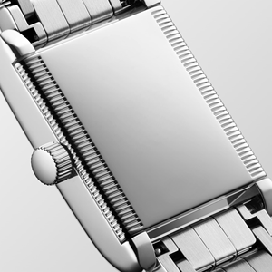 นาฬิกาข้อมือสตรีวินเทจทรงสี่เหลี่ยมผืนผ้า หน้าปัดแสดงวินาทีขนาดเล็ก ตัวเลขโรมัน สายสแตนเลส สตีล ระบบควอตซ์แม่นยำ ยี่ห้อ Longinesing - Product Image 4