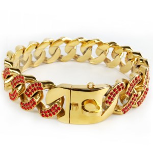 नई डिजाइन लक्जरी लाइट कास्टिंग कुत्ते प्रशिक्षण स्टेनलेस स्टील पालतू कॉलर 15 मिमी क्यूबन चेन कुत्ते कॉलर - Product Image 6