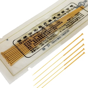 Aiguilles d'<span class=keywords><strong>acupuncture</strong></span> jetables stériles en plastique entièrement plaquées <span class=keywords><strong>or</strong></span> pour usage unique, 100 pièces/boîte avec tube guide - Product Image 4
