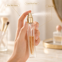 Flacon vaporisateur de parfum en verre fin, vide, atomiseur de voyage, bouchon or, noir, argent, pompe or rose, logo personnalisé, disponible immédiatement
