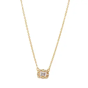 nagosa baguette cut eternity 18k gold vermeil 925 sterling silver cubic zirconia pendant necklace women jewelry