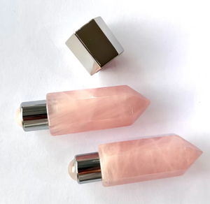 Herramientas de belleza portátiles de tamaño viaje para masaje facial, rodillo de jade natural y cuarzo rosa, botella dispensadora vacía para aceites esenciales. - Product Image 5