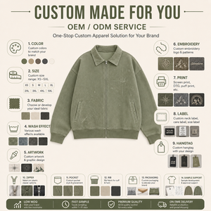 Chaqueta Casual Oversize para <span class=keywords><strong>Mujer</strong></span> al por Mayor, Verde Salvia, Estilo Vintage Lavado, con Cremallera, Bordado Geométrico de Brújula Personalizado y Cuello. - Product Image 6