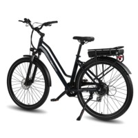 Vélo Électrique 36V 13Ah en Alliage d'Aluminium 7 Vitesses Vélo de Ville pour Femmes et Adultes Moteur Brushless 250W Assistance au Pédalage Suspension Avant 25km/h Double Frein à Disque
