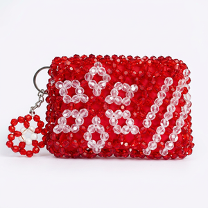 Porte-monnaie perlé coloré, petit portefeuille - Product Image 1